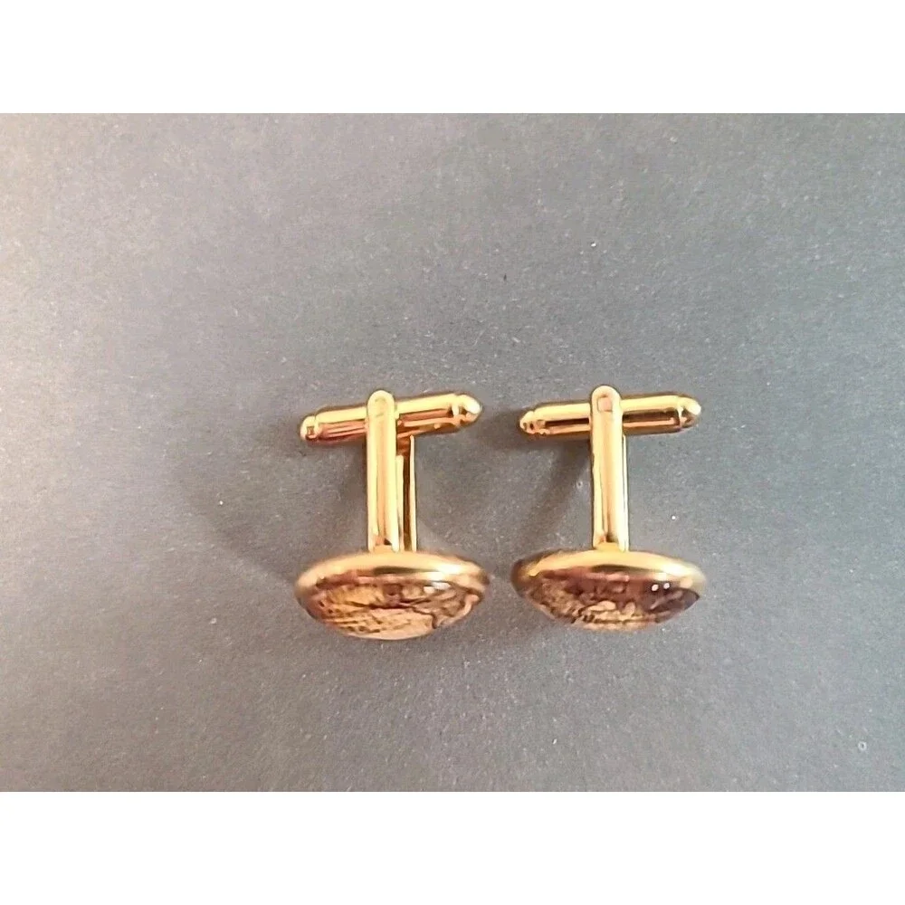 3 Piece Vintage World Map Cufflinks and Tie Clip Set
